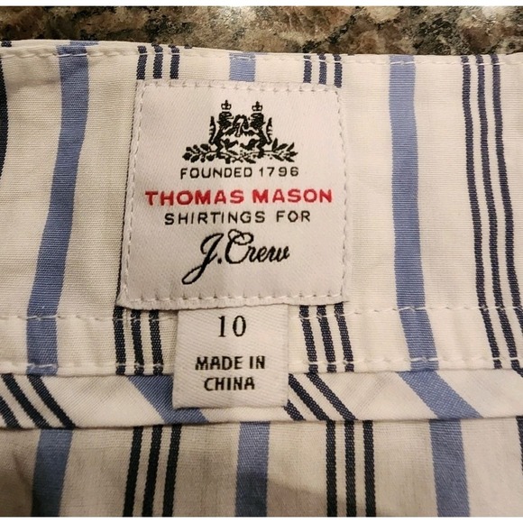 J. Crew Thomas Mason Striped Boatneck Maxi Dress 10 Blue White Coastal Luxury - Picture 4 of 16